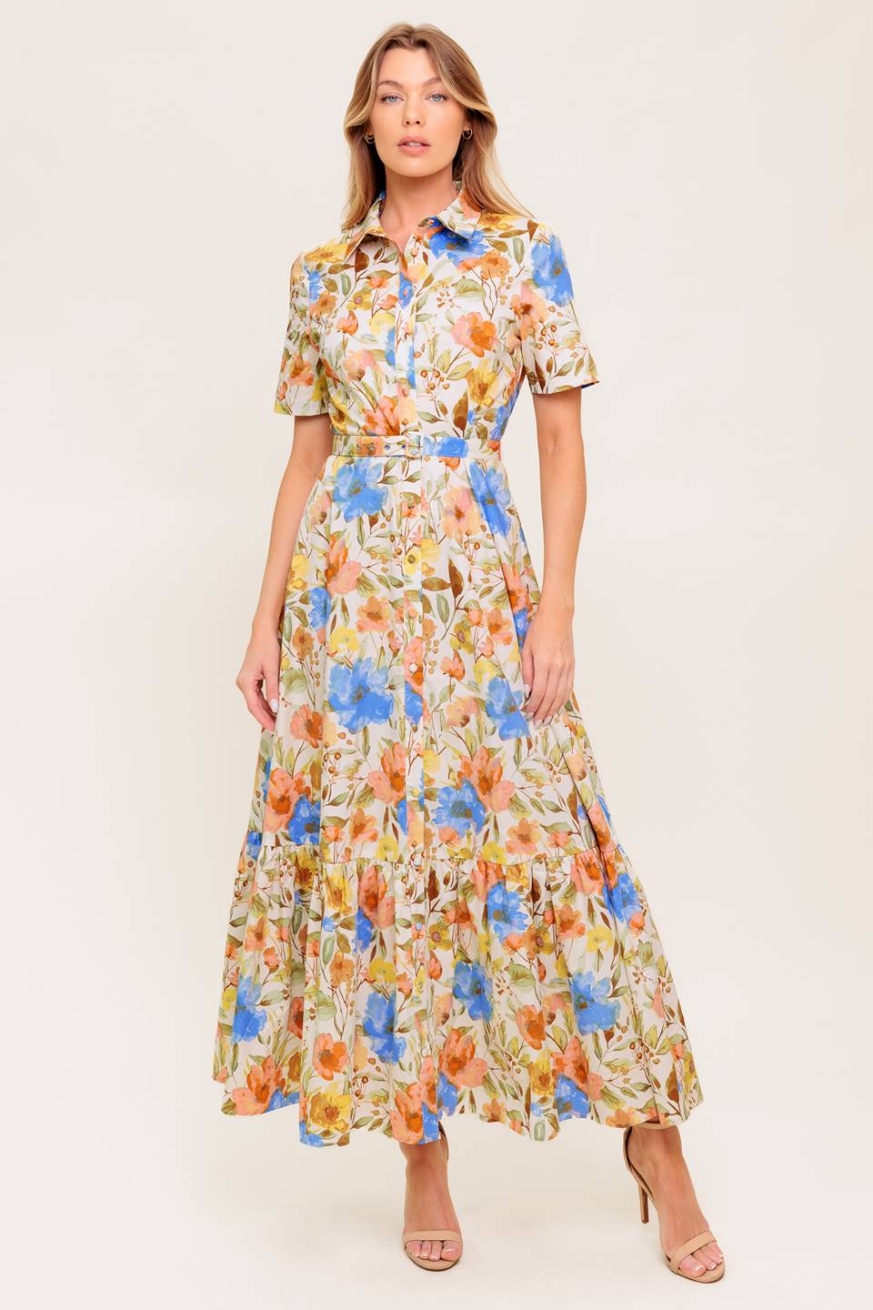 HAZEL DREAM IVORY WOVEN MIDI DRESS Flying Tomato